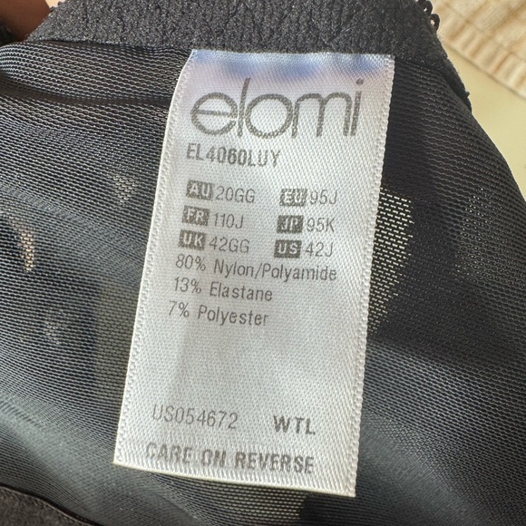 Elomi Women's Plus Size Anushka Underwire Padded Half Cup Banded Bra 42J - Picture 6 of 8